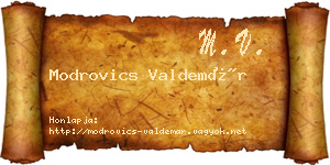 Modrovics Valdemár névjegykártya